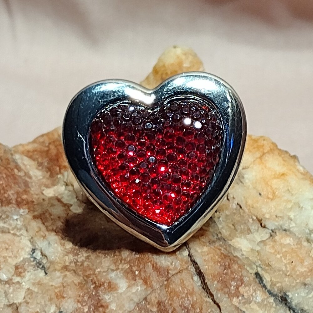Silver Tone Heart Fun Fashion Ring